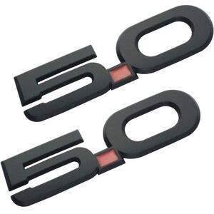 Mustang 5.0 3D Left Right Fender Emblems for 2015-2020 Set of 2 Black/Red NWT